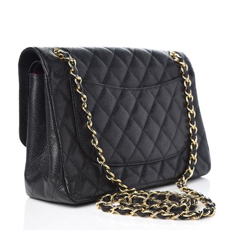 chanel black quilted caviar jumbo classic double flap|CHANEL Caviar Quilted Jumbo Double Flap Black.